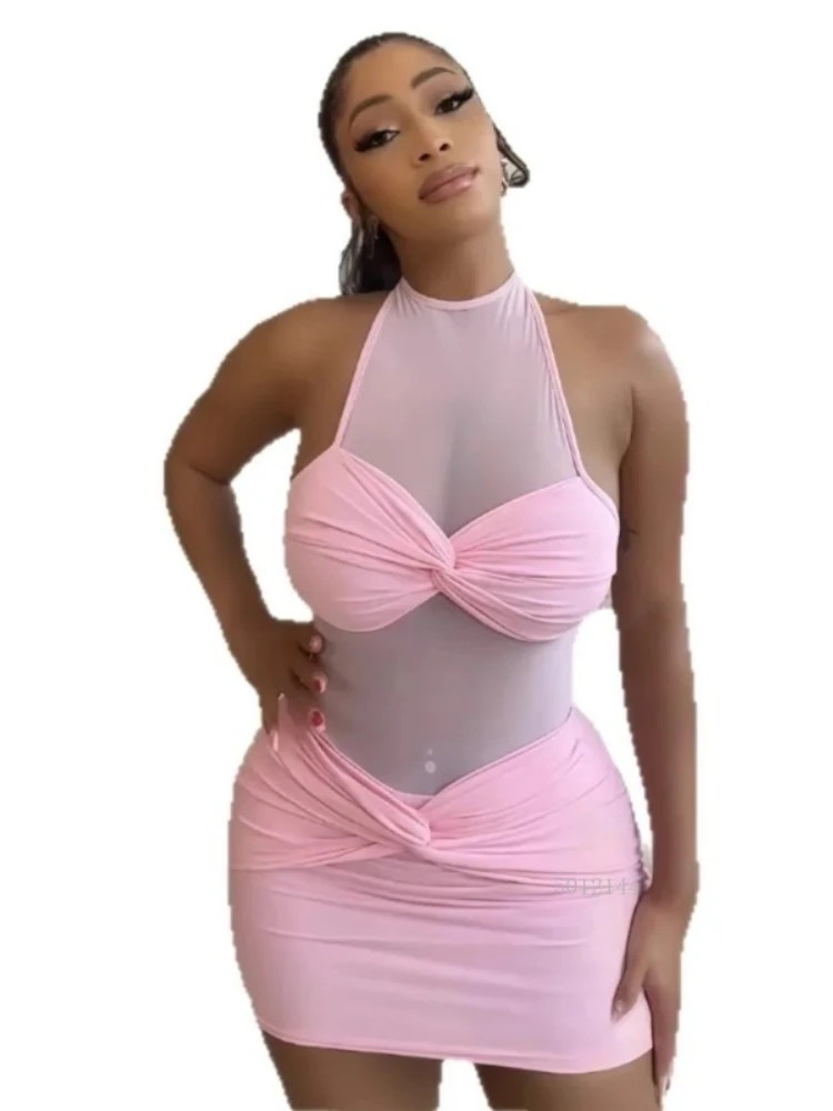 Women's clothing 2025 early autumn new pure color sleeveless hanging neck tight sexy hip short dress
Women's clothing 2025 early autumn new pure color sleeveless hanging neck tight sexy hip short dress