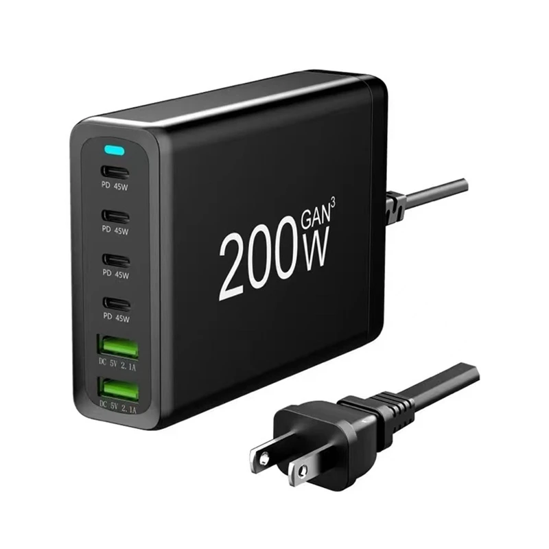 Настольное зарядное устройство USB Type-C 200 Вт с защитой от короткого замыкания
Настольное зарядное устройство USB Type-C 200 Вт с защитой от короткого замыкания