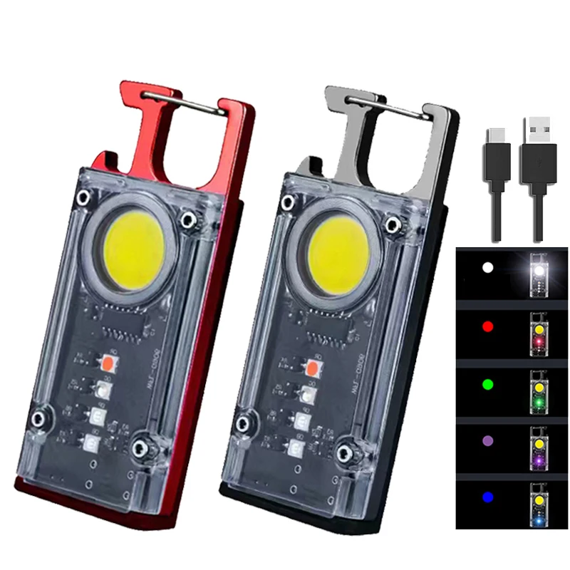 Magnetic COB LED Mini Portable Keychain Flashlight 500LM UV Light USB Type-C Rechargeable Multifunction Work Lamp Torch Lantern
Magnetic COB LED Mini Portable Keychain Flashlight 500LM UV Light USB Type-C Rechargeable Multifunction Work Lamp Torch Lantern