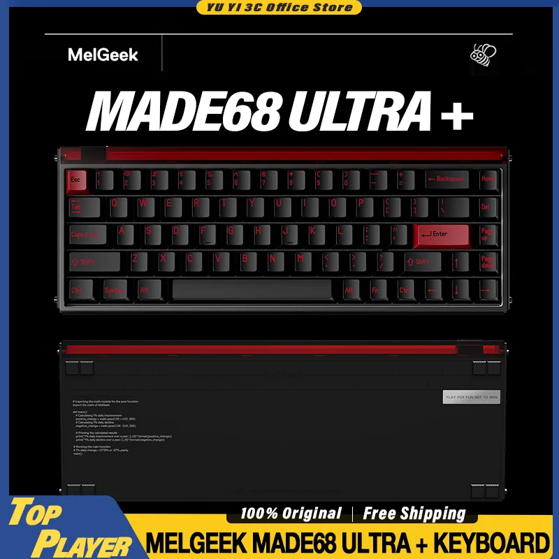 MelGeek MADE68 Ultra + Gaming Keyboard Hall Effect RT 0.01mm CNC Aluminum Shell Customized Dynamic RGB Box RGB Switch SOCD DKS
MelGeek MADE68 Ultra + Gaming Keyboard Hall Effect RT 0.01mm CNC Aluminum Shell Customized Dynamic RGB Box RGB Switch SOCD DKS