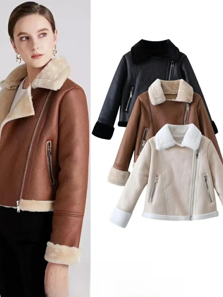 Women's ort Faux Fur Lined Thiened Biker Sle Jaet Winter Warm Leather Coat Street Faion Inner Material Not Leather
Women's ort Faux Fur Lined Thiened Biker Sle Jaet Winter Warm Leather Coat Street Faion Inner Material Not Leather