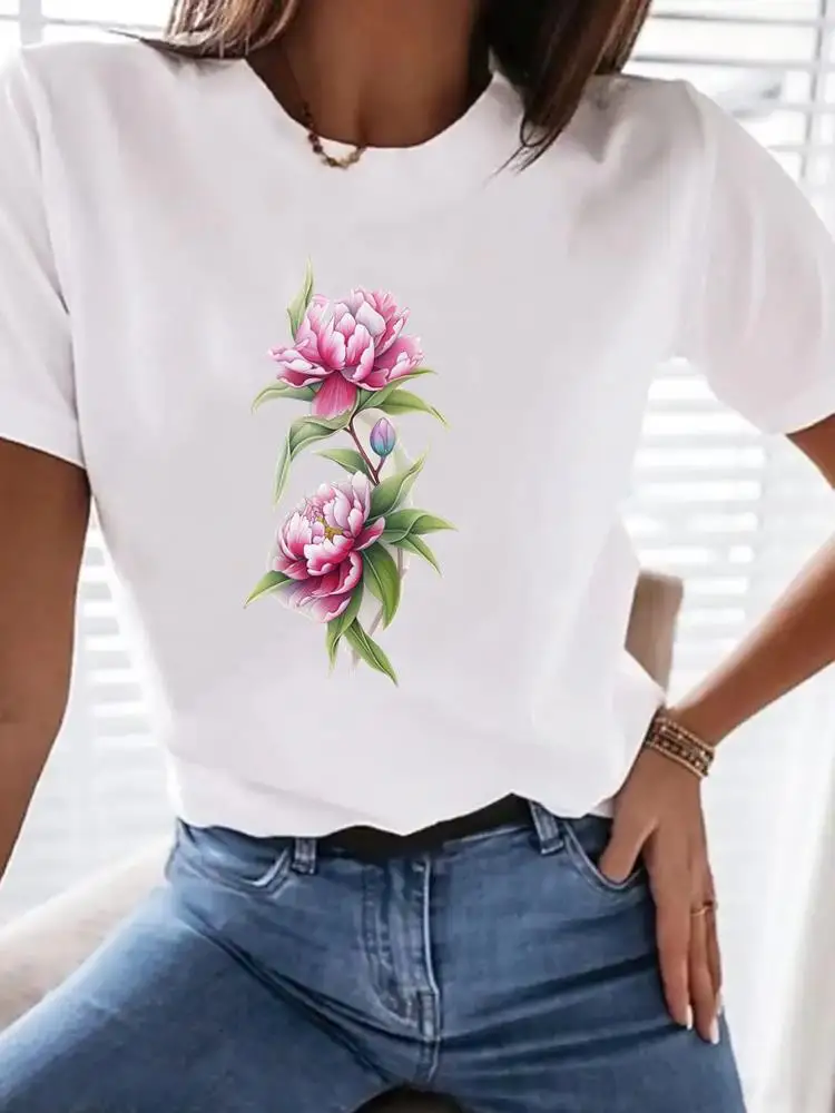 Милые футболки с цветочным принтом 90-х годов, модная женская популярная повседневная одежда с короткими рукавами и круглым вырезом, женские футболки с графикой
Милые футболки с цветочным принтом 90-х годов, модная женская популярная повседневная одежда с короткими рукавами и круглым вырезом, женские футболки с графикой