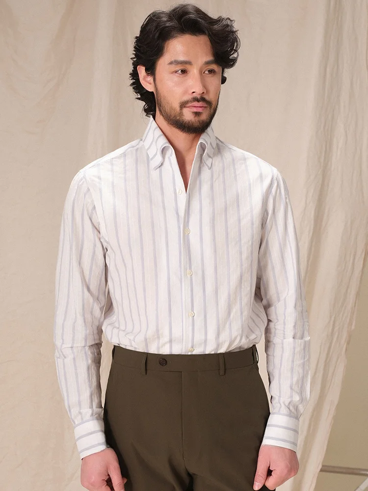 Мужская повседневная полосатая рубашка Cultum из 100% длинноволокнистого хлопка, немнущаяся, легкая в уходе, с цельным воротником, дышащая, для делового стиля
Мужская повседневная полосатая рубашка Cultum из 100% длинноволокнистого хлопка, немнущаяся, легкая в уходе, с цельным воротником, дышащая, для делового стиля