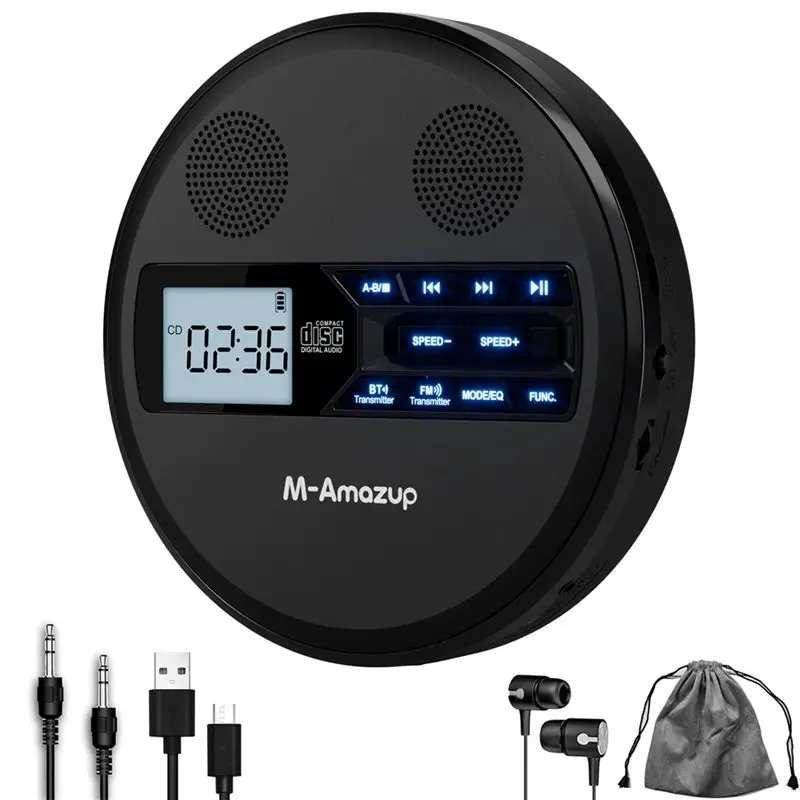 A75Q-Repeater Enabled Discman CD Player Multifunctional Bluetooth,FM Headphones Learning Machine,USB Stereo Speaker Black
A75Q-Repeater Enabled Discman CD Player Multifunctional Bluetooth,FM Headphones Learning Machine,USB Stereo Speaker Black