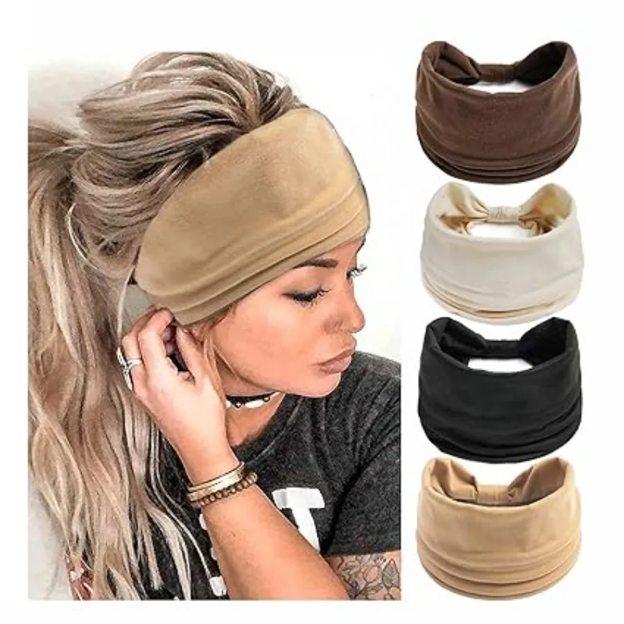 Boho Headbands For Women Fashion Stretch Wide Hair Bands Knoted Turban Head Bands Yoga Running Sweatband Elastic Headband Stylish Wrap Headbands Hair Accessories for Teen Girls 4 Pack, Style 13
Boho Headbands For Women Fashion Stretch Wide Hair Bands Knoted Turban Head Bands Yoga Running Sweatband Elastic Headband Stylish Wrap Headbands Hair Accessories for Teen Girls 4 Pack, Style 13