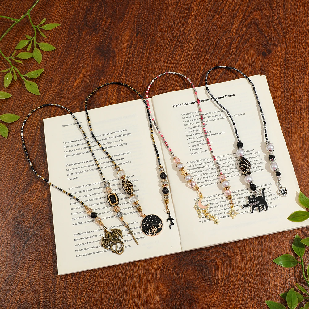 Fantasy Beaded Bookmark Chain Cat Dragon Sword Stars Moon Acotar Moon Pendant Reading Lovers Reading Accessories
Fantasy Beaded Bookmark Chain Cat Dragon Sword Stars Moon Acotar Moon Pendant Reading Lovers Reading Accessories