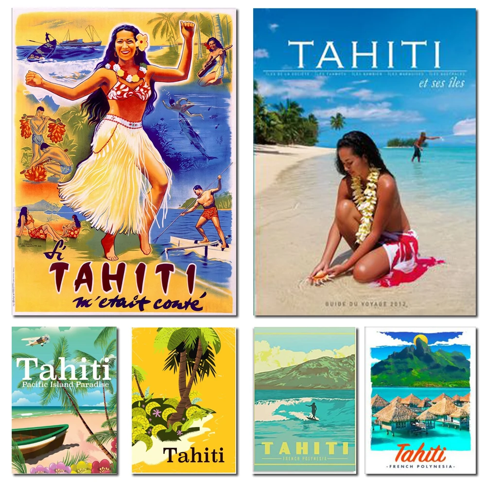 Vintage Tahiti Travel Poster Beauty Landscape Art Canvas Print Painting Retro Decorative Picture Home Room Bar Wall Decor
Vintage Tahiti Travel Poster Beauty Landscape Art Canvas Print Painting Retro Decorative Picture Home Room Bar Wall Decor