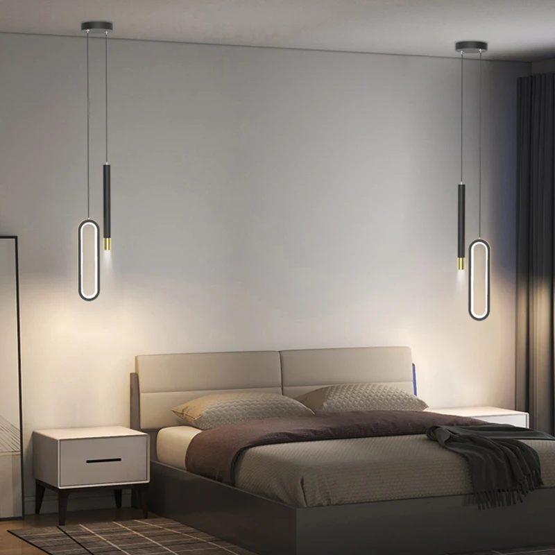 Modern Black Hanging Pendant Lamps For Bedroom Bedside Lighting AC 220V LED Black High Ceiling Suspended Light with Long Cable
Modern Black Hanging Pendant Lamps For Bedroom Bedside Lighting AC 220V LED Black High Ceiling Suspended Light with Long Cable
