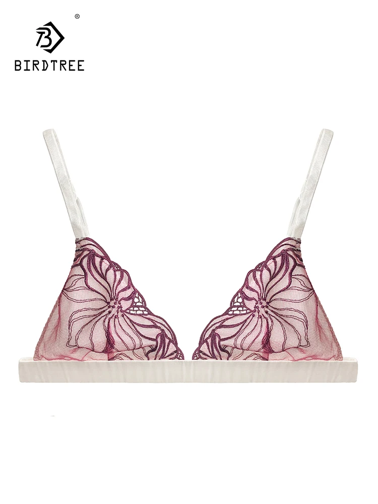 BirdTree, Lining 100%Real Silk French Bra For Women, Wire Free Small Chest, Sexy Lace Thin Underwear, 2024 Summer New, P42938QC
BirdTree, Lining 100%Real Silk French Bra For Women, Wire Free Small Chest, Sexy Lace Thin Underwear, 2024 Summer New, P42938QC
