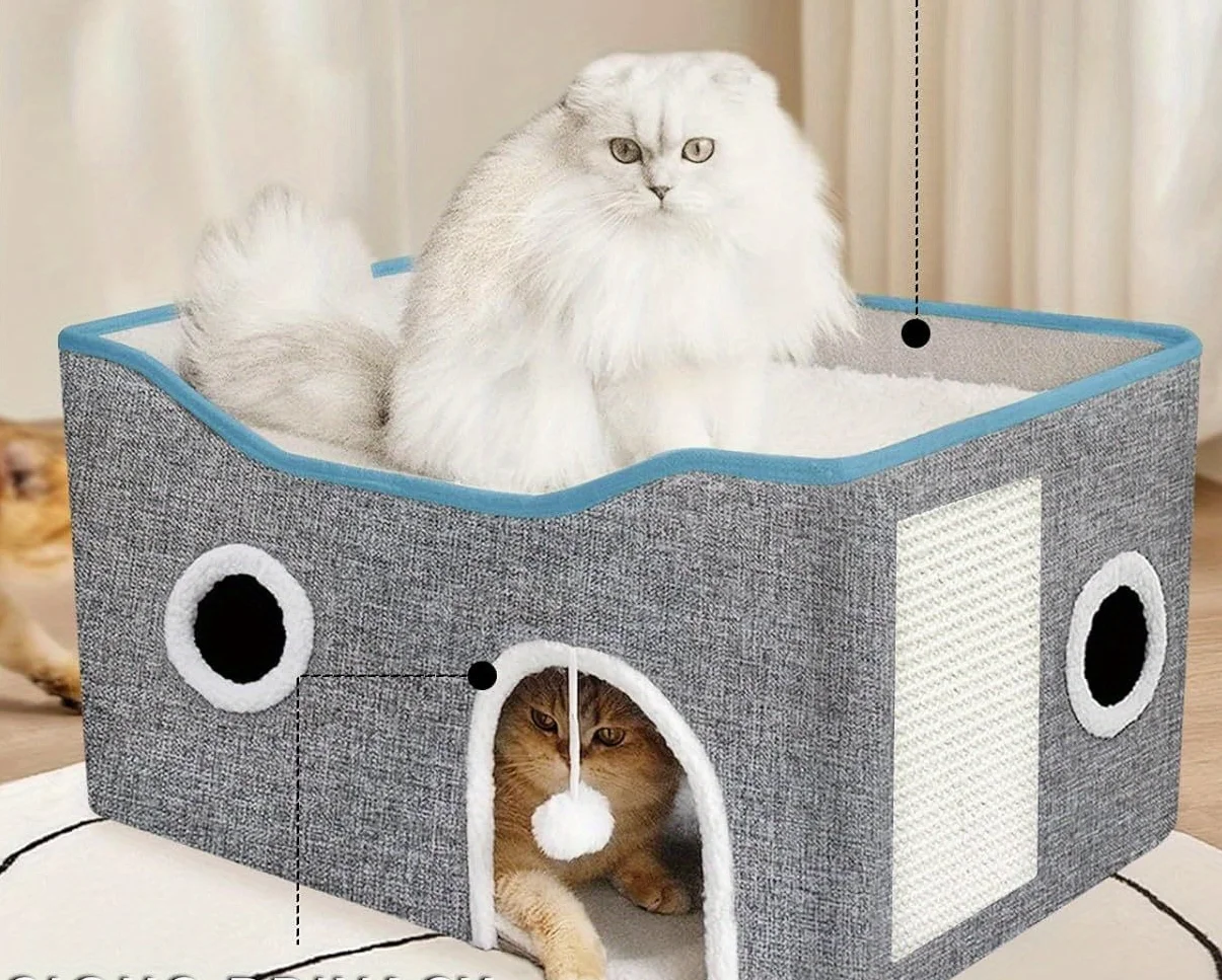 Extra wide cat house for indoor cats, pet room
Extra wide cat house for indoor cats, pet room