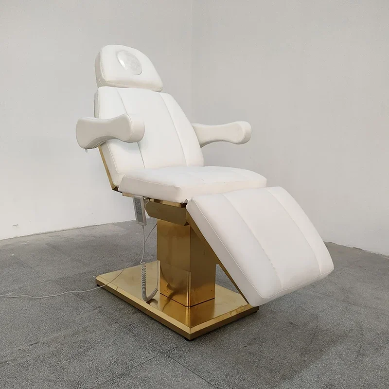 Gold Stainless Steel Base Cosmetic Bed Luxury Electric Beauty Salon Massage Table And Bed
Gold Stainless Steel Base Cosmetic Bed Luxury Electric Beauty Salon Massage Table And Bed