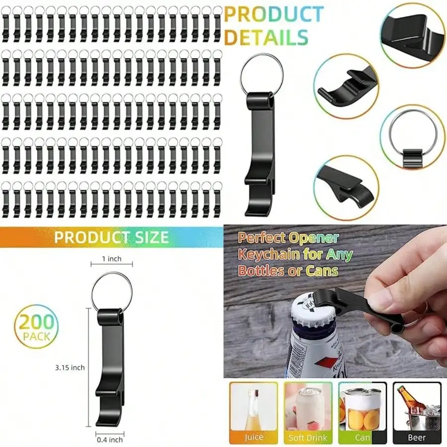 Pack Metal Bottle Opener Keychains, Tiny Beverage Opener Party Favor (, Pcs)(200 Black)
Pack Metal Bottle Opener Keychains, Tiny Beverage Opener Party Favor (, Pcs)(200 Black)