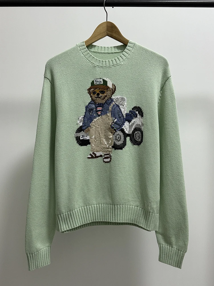 Classic Style Loose Fit round Neck Knitted Sweater Women's Premium Feeling Autumn Winter Green Porcelain Bear Sweater
Classic Style Loose Fit round Neck Knitted Sweater Women's Premium Feeling Autumn Winter Green Porcelain Bear Sweater