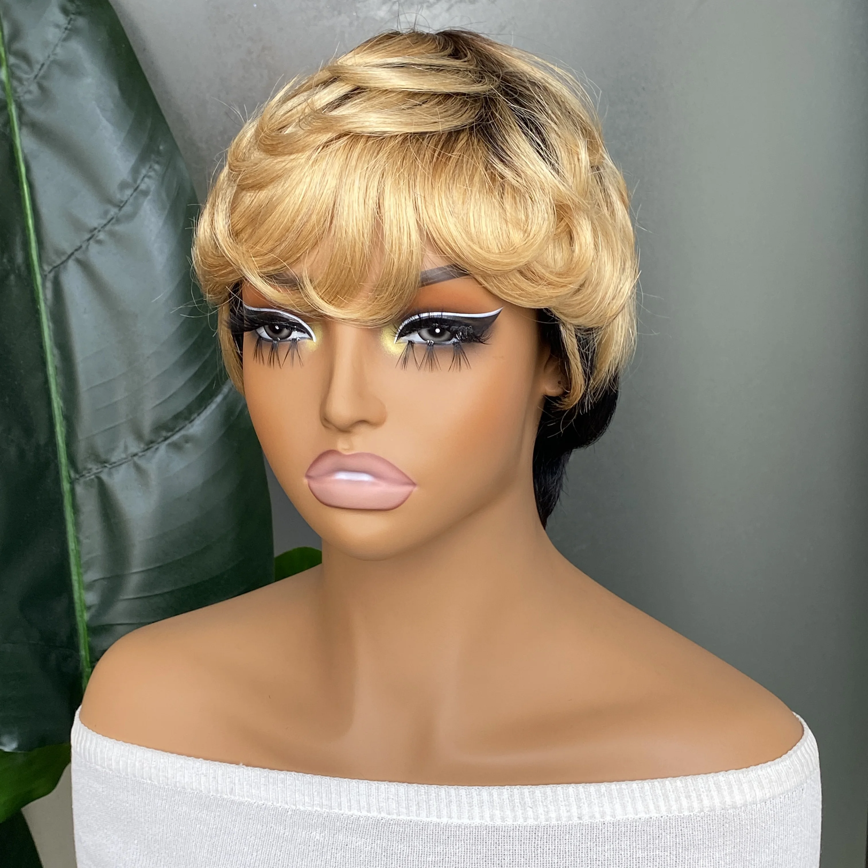 Two-Tone Style Layered Straight Pixie Cut Remy Human Hair Machine Made Wig
Two-Tone Style Layered Straight Pixie Cut Remy Human Hair Machine Made Wig