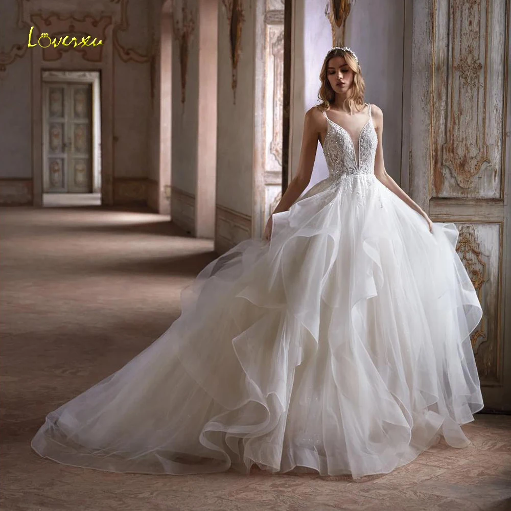 Loverxu A-Line Delicate Wedding Dresses Sweetheart Spaghetti Straps Vestido De Novia Lace Beaded Ruffles Custom Made Bridal Gown
Loverxu A-Line Delicate Wedding Dresses Sweetheart Spaghetti Straps Vestido De Novia Lace Beaded Ruffles Custom Made Bridal Gown