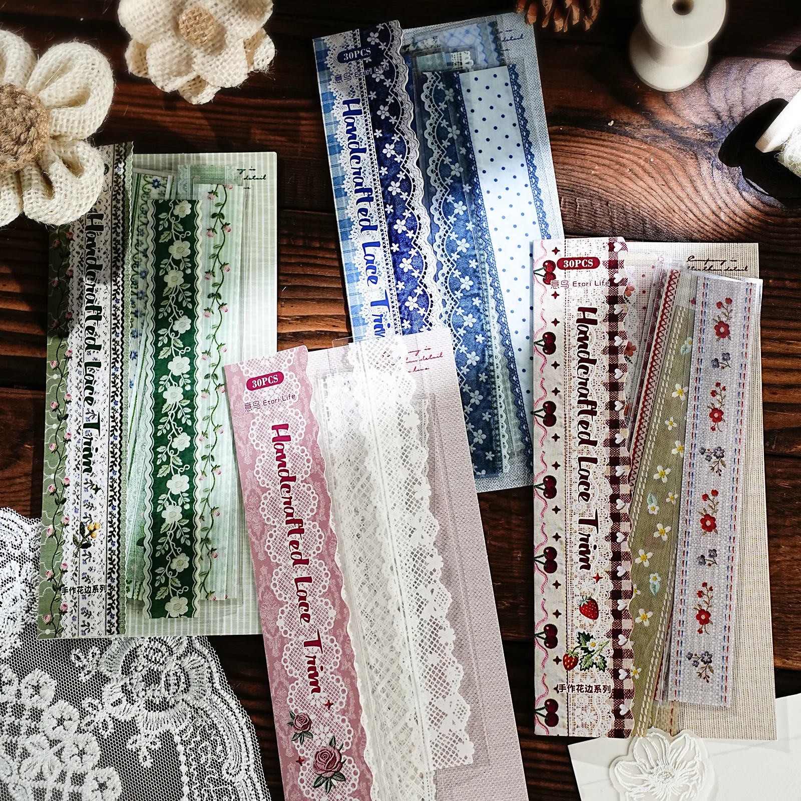 Mr.Paper 30Pcs/Pack Handcrafted Lace Trim Series Vintage Lace & Floral PET Sticker Pack for Journal Scrapbook DIY Decor
Mr.Paper 30Pcs/Pack Handcrafted Lace Trim Series Vintage Lace & Floral PET Sticker Pack for Journal Scrapbook DIY Decor