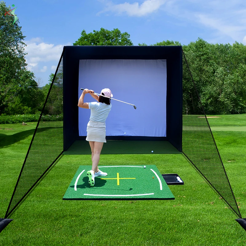 Custom Golf Simulator Net for Indoor Outdoor Golf Hitting Practice Easy Setup Golf Simulator Enclosure with HD Impact Screen
Custom Golf Simulator Net for Indoor Outdoor Golf Hitting Practice Easy Setup Golf Simulator Enclosure with HD Impact Screen