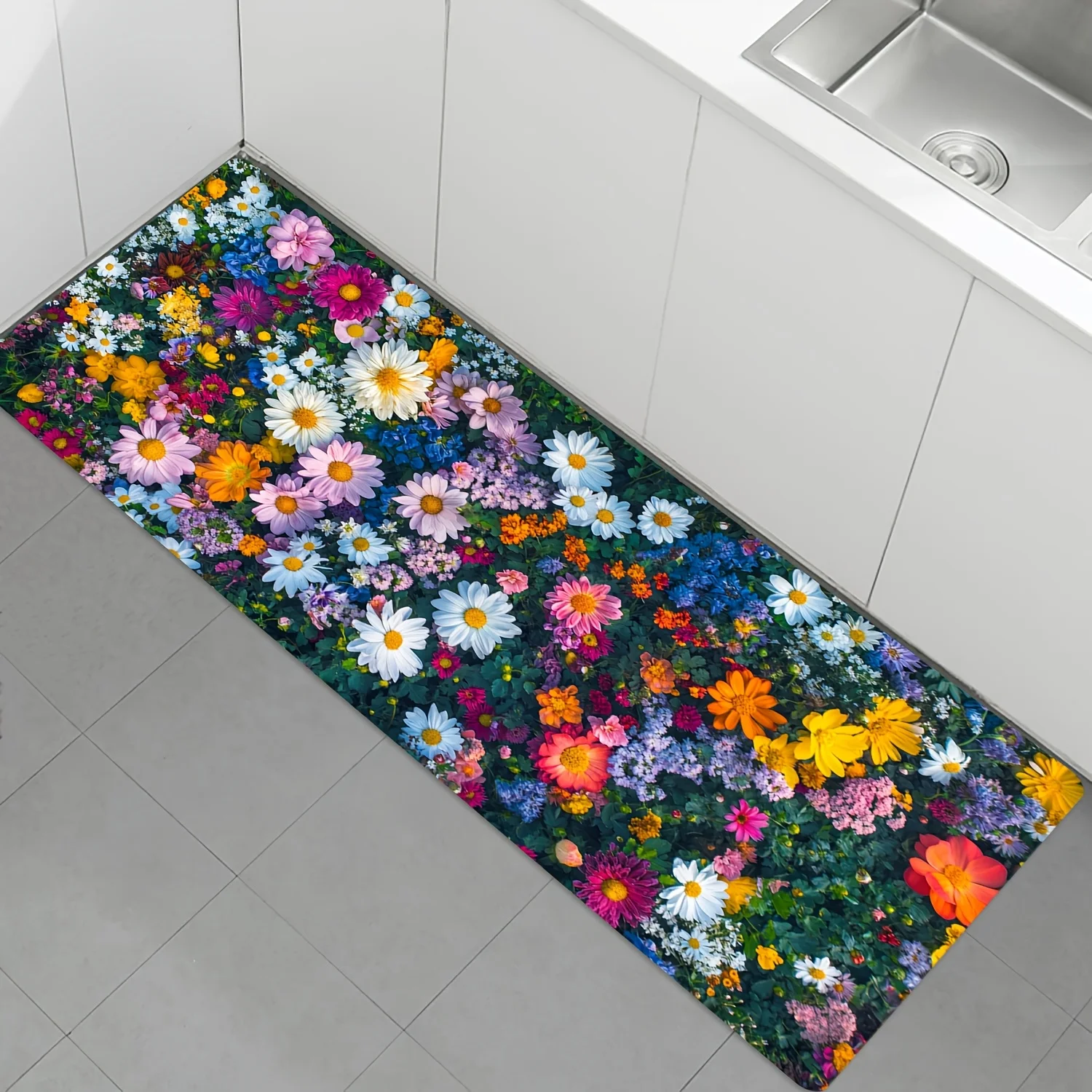 Vibrant Wildflower Meadow Kitchen Bath Mat, Non-Slip Soft Absorbent Long Floor Rug with Colorful Floral Print for Garden Home
Vibrant Wildflower Meadow Kitchen Bath Mat, Non-Slip Soft Absorbent Long Floor Rug with Colorful Floral Print for Garden Home