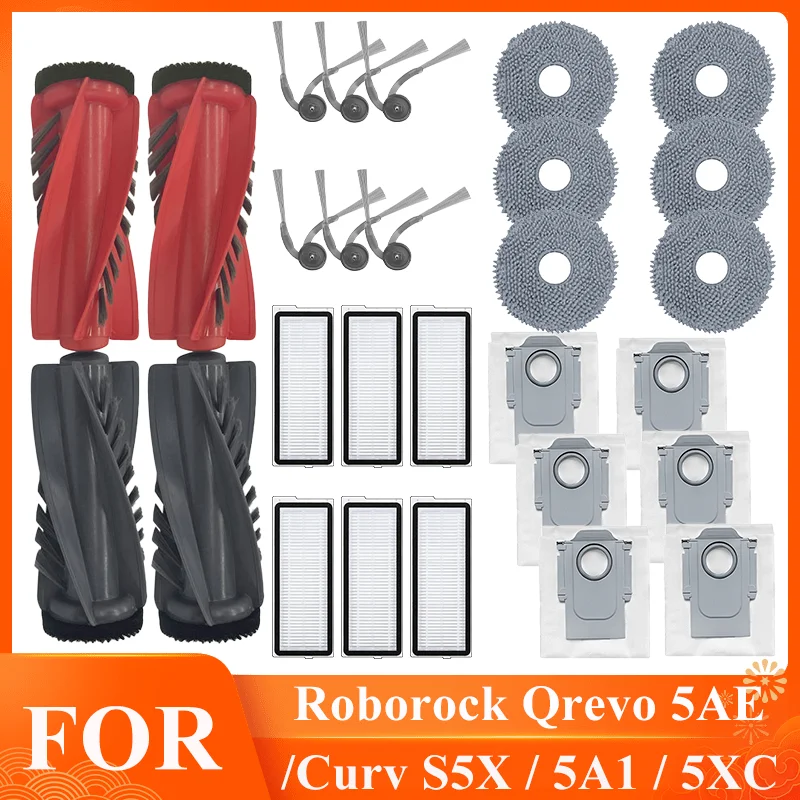 Accessories For Roborock Qrevo 5AE Curv / S5X / 5A1 / 5XC / CurvC Robot Vacuum Main Side Brush HEPA Filter Mop Cloth Dust Bag
Accessories For Roborock Qrevo 5AE Curv / S5X / 5A1 / 5XC / CurvC Robot Vacuum Main Side Brush HEPA Filter Mop Cloth Dust Bag