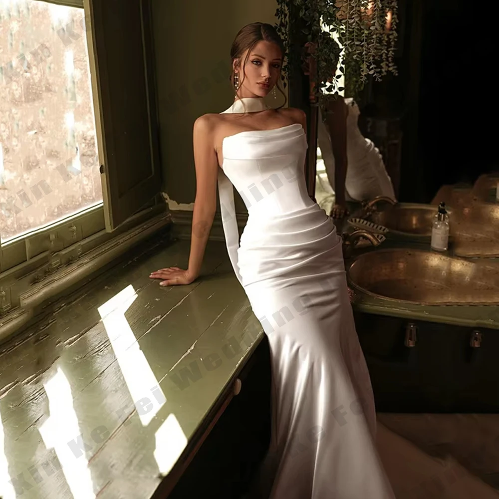 Elegant Women's Bridal Gowns Sexy Sleeveless Off Shoulder Mermaid Princess Wedding Dresses Formal Party Customized Bride Dress
Elegant Women's Bridal Gowns Sexy Sleeveless Off Shoulder Mermaid Princess Wedding Dresses Formal Party Customized Bride Dress