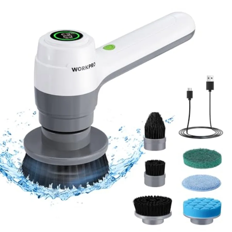 8V Electric Spin Scrubber, 3-Speed Adjustable Shower Scrubber with 6 Replaceable Brush Heads, IPX6 Waterproof Electric Scrubber
8V Electric Spin Scrubber, 3-Speed Adjustable Shower Scrubber with 6 Replaceable Brush Heads, IPX6 Waterproof Electric Scrubber