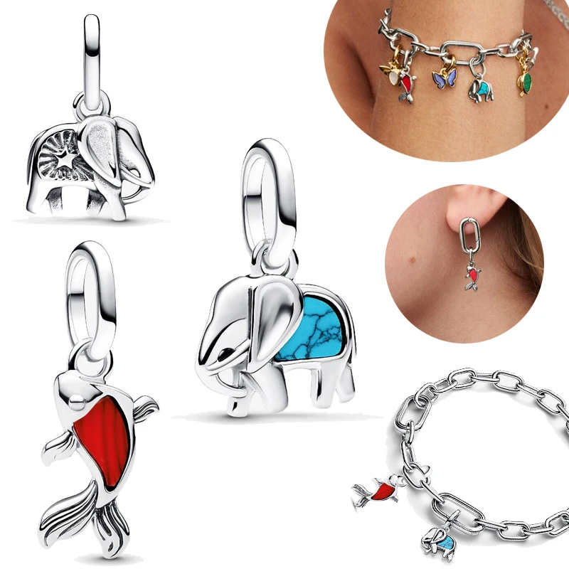 925 Sterling Silver Red Goldfish Blue Fine Grain Elephant Bead Pendant Charm Original Suitable For Women DIY Bracelet Jewelry
925 Sterling Silver Red Goldfish Blue Fine Grain Elephant Bead Pendant Charm Original Suitable For Women DIY Bracelet Jewelry