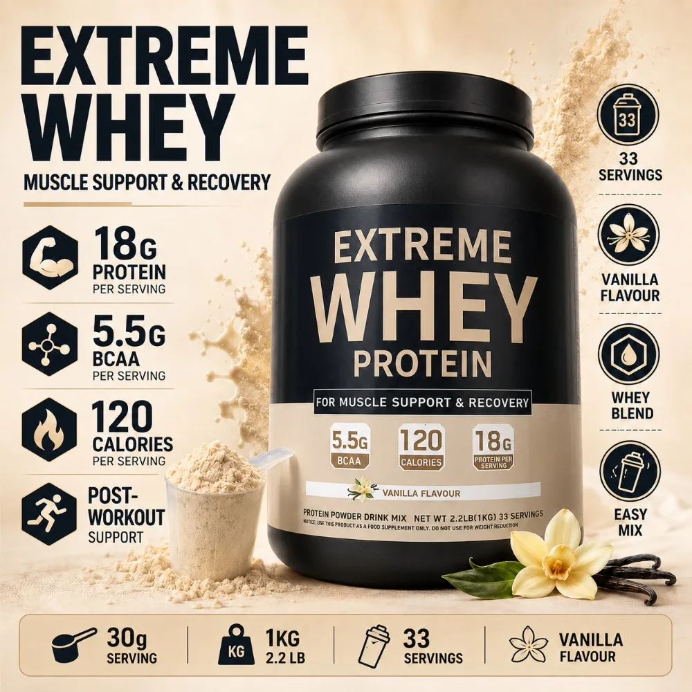 Vanilla Whey Protein Powder Drink Mix, 18g Protein Per Serving, 5.5g BCAAs, 120 Calories, 30 Servings, For Active Men & Women
Vanilla Whey Protein Powder Drink Mix, 18g Protein Per Serving, 5.5g BCAAs, 120 Calories, 30 Servings, For Active Men & Women
