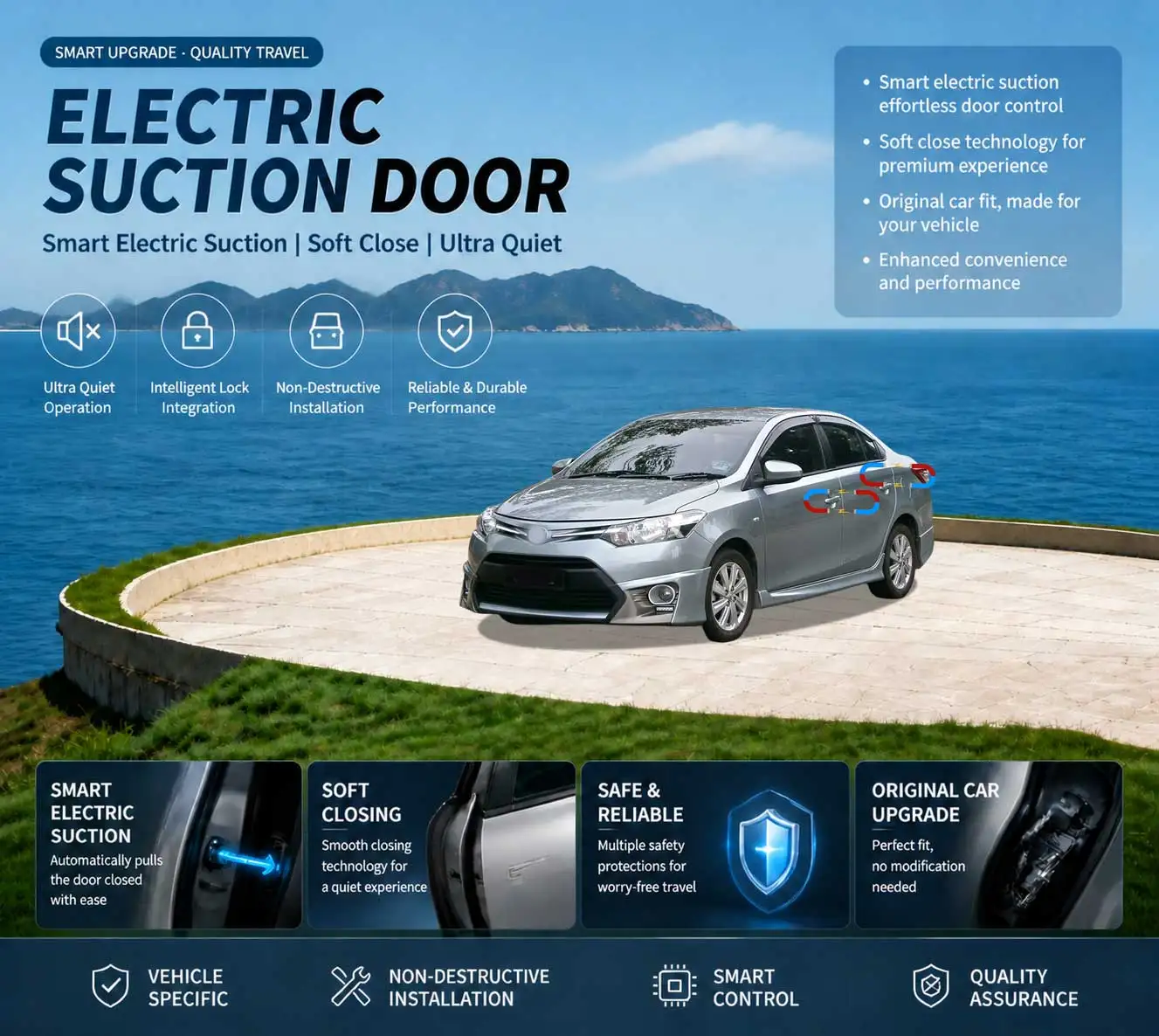 Car-Specific Auto Soft Close Door & Electric Tailgate Modification Kit for Toyota Vios Yaris sedan XP150 2013-present
Car-Specific Auto Soft Close Door & Electric Tailgate Modification Kit for Toyota Vios Yaris sedan XP150 2013-present