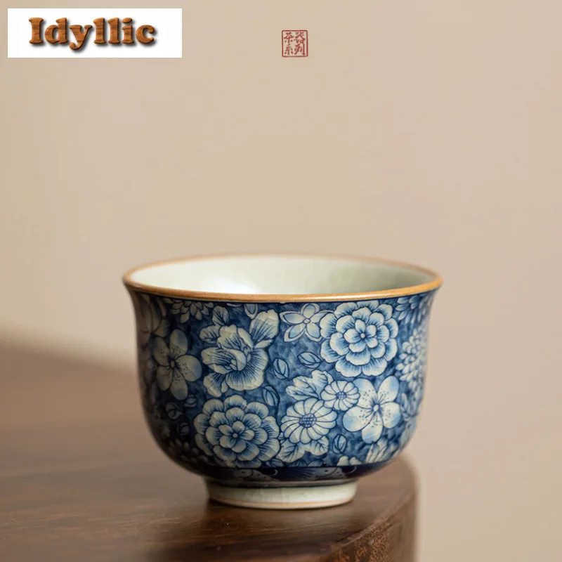 Ru Kiln Blue And White Teacup Antique Tea Bowl Mug Tea-tasting Personal Cup Jianzhan Master Cups Drinkware Supplies Collection
Ru Kiln Blue And White Teacup Antique Tea Bowl Mug Tea-tasting Personal Cup Jianzhan Master Cups Drinkware Supplies Collection