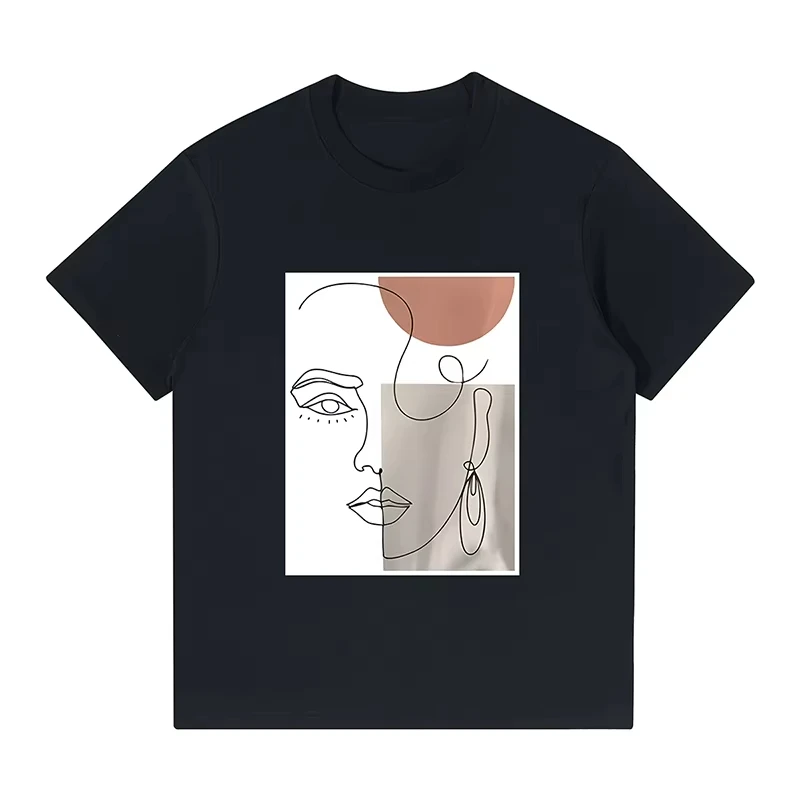 Unique creative design half beautiful woman pattern printing trendy summer men's and women's pure cotton T-shirt versatile
Unique creative design half beautiful woman pattern printing trendy summer men's and women's pure cotton T-shirt versatile