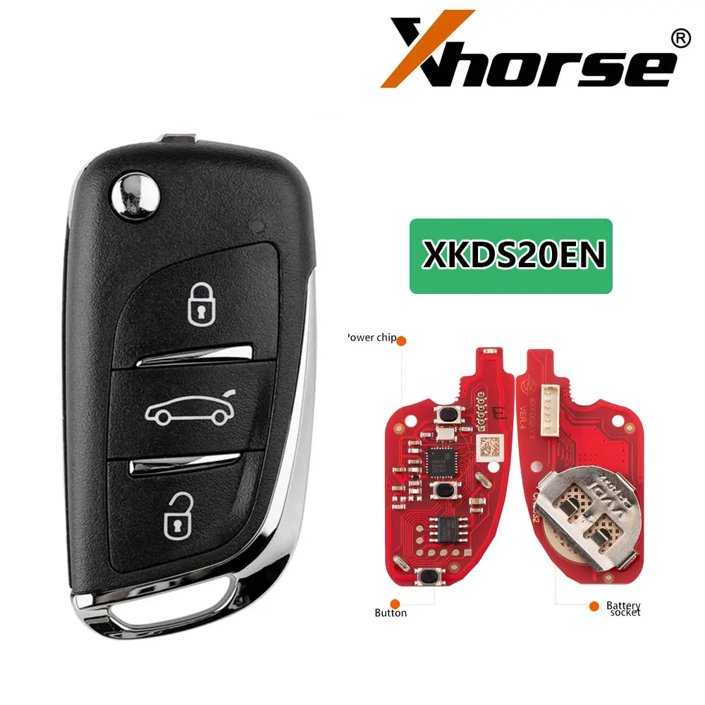 5pcs XHORSE XKDS20EN Universal Remote Key for VW Car Key V2 DS Flip 3 Buttons Supports Wireless Programming English Version
5pcs XHORSE XKDS20EN Universal Remote Key for VW Car Key V2 DS Flip 3 Buttons Supports Wireless Programming English Version