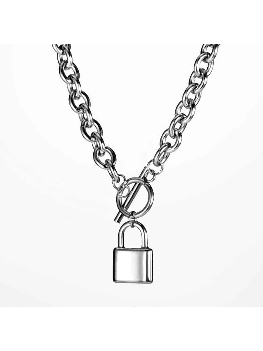 Titanium Steel Necklace with Lock Pendant Vintage Unisex Design Ideal for Couples Wear
Titanium Steel Necklace with Lock Pendant Vintage Unisex Design Ideal for Couples Wear