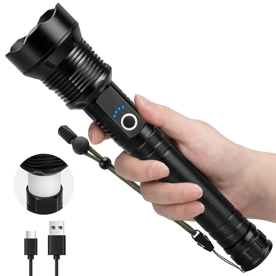 Светодиодный фонарик с высокой светоотдачей, 99 000 люмен, суперяркий фонарик с 8 режимами работы, водонепроницаемый, мощный ручной фонарь.
Светодиодный фонарик с высокой светоотдачей, 99 000 люмен, суперяркий фонарик с 8 режимами работы, водонепроницаемый, мощный ручной фонарь.