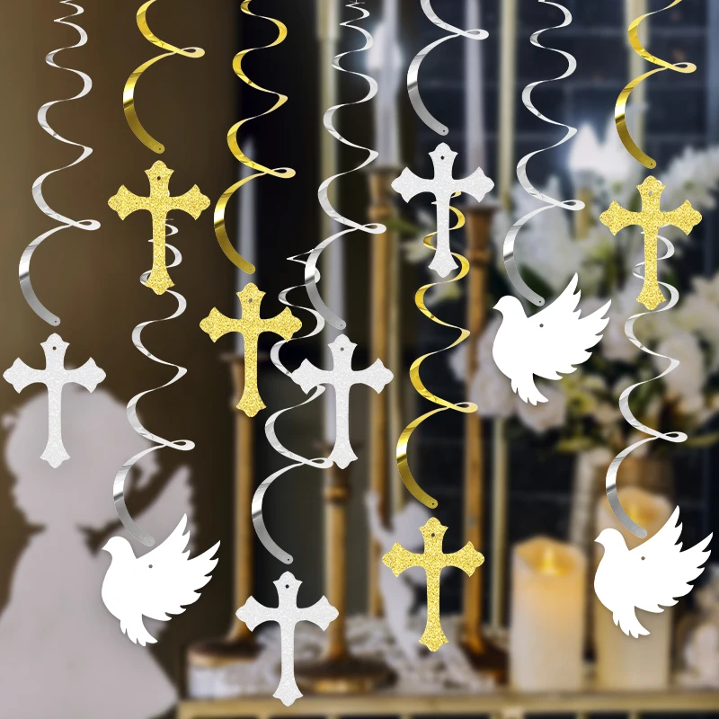 12-24Pcs First Communion Decoration Gold Paper Hanging Swirls Banner God Bless Peace Pigeon For Wedding Party Decor Baby Shower
12-24Pcs First Communion Decoration Gold Paper Hanging Swirls Banner God Bless Peace Pigeon For Wedding Party Decor Baby Shower