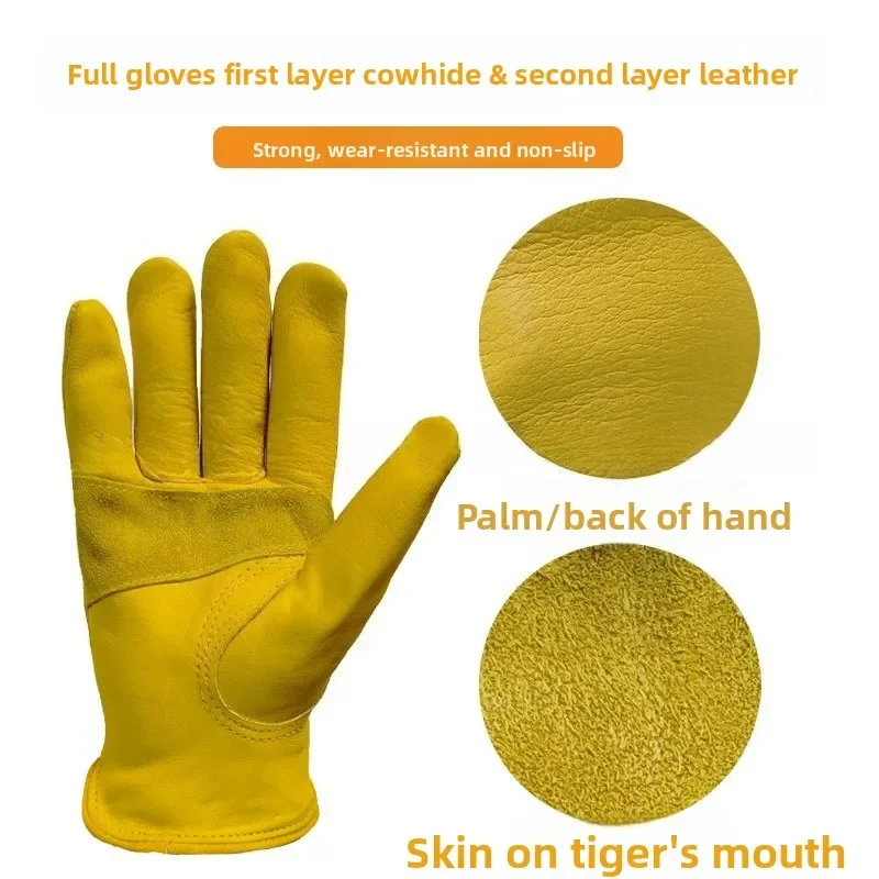 Cowhide Work Cycling Gloves Sports Outdoor Gardening Electric Welding Non-slip Labor Insurance
Cowhide Work Cycling Gloves Sports Outdoor Gardening Electric Welding Non-slip Labor Insurance