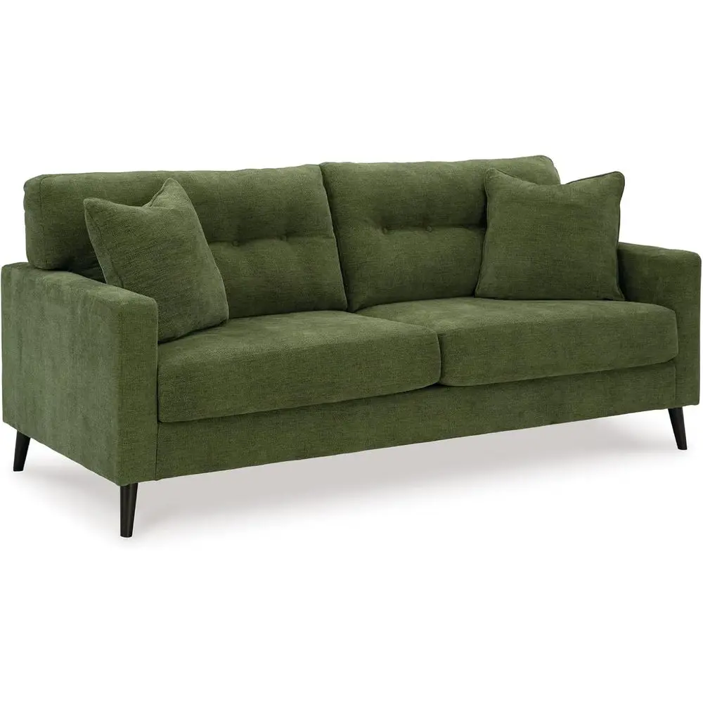 Mid-Century Modern Sofa with Button-Tufted Back, Durable Foam Cushions, Platform Base Support, Polyester Blend Fabric, Olive
Mid-Century Modern Sofa with Button-Tufted Back, Durable Foam Cushions, Platform Base Support, Polyester Blend Fabric, Olive