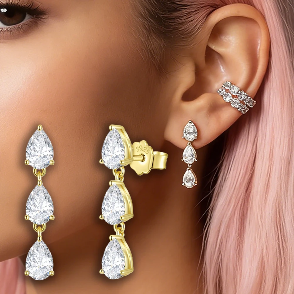 Серьги-подвески Waterdrop с тремя камнями из муассанита для женщин, из стерлингового серебра 925 пробы, с грушевидными бриллиантами, длинные, в подарок
Серьги-подвески Waterdrop с тремя камнями из муассанита для женщин, из стерлингового серебра 925 пробы, с грушевидными бриллиантами, длинные, в подарок