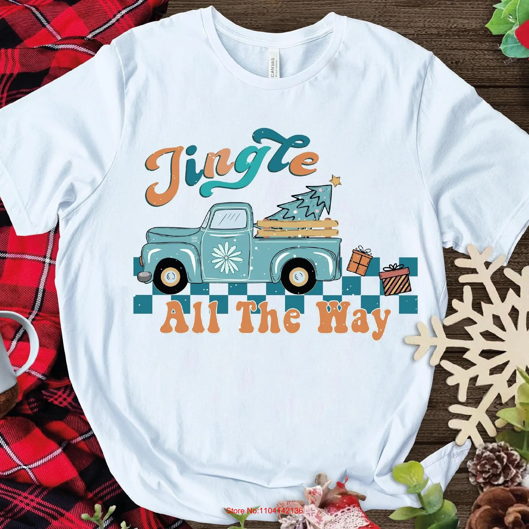 Jingle All The Way T Shirt Christmas Joy Vintage Santa Retro Holiday Clothing Women P 357 long or short sleeves
Jingle All The Way T Shirt Christmas Joy Vintage Santa Retro Holiday Clothing Women P 357 long or short sleeves