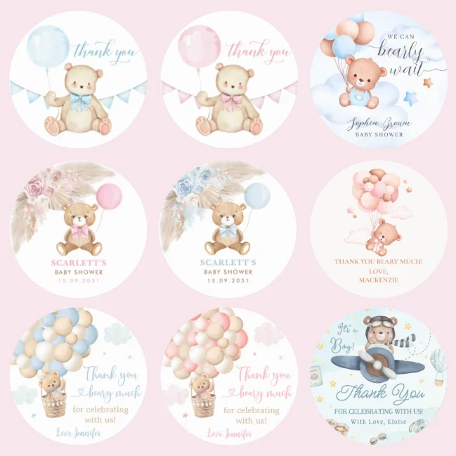 Custom Bear Baby Shower Sticker Gender Reveal Label Personalized Name Team Girl Boy Thank You Label Happy Birthday Party Baptism
Custom Bear Baby Shower Sticker Gender Reveal Label Personalized Name Team Girl Boy Thank You Label Happy Birthday Party Baptism