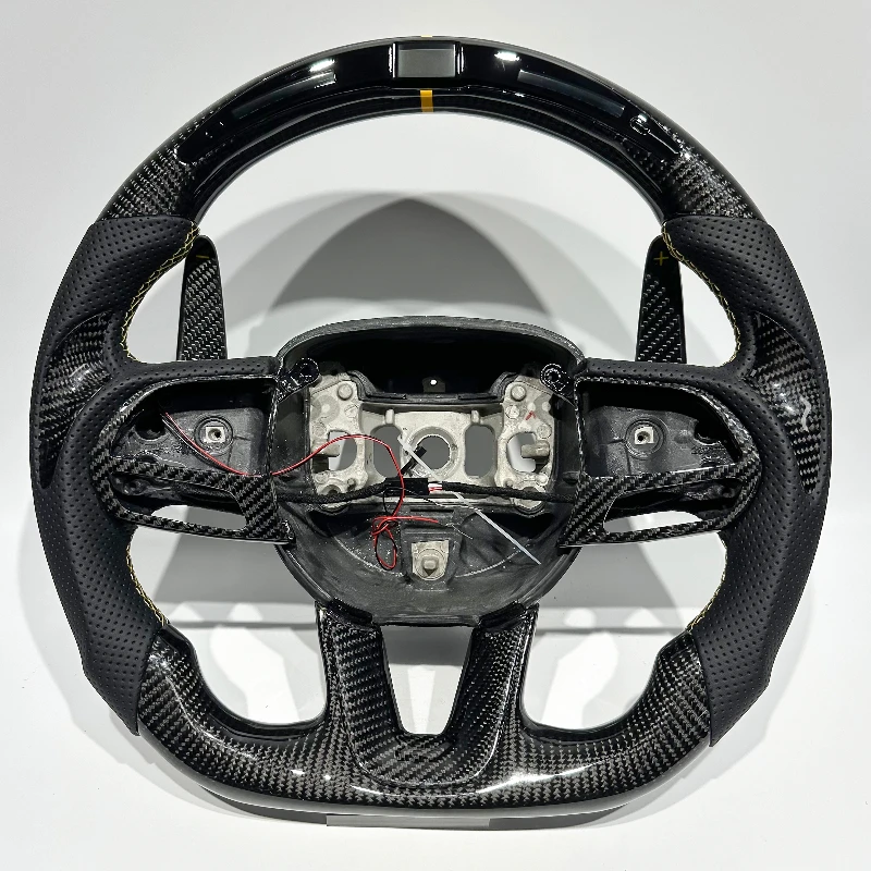 FOR Challenger Black Carbon Fiber Customizable Sports Steering Wheel Suitable for Charger Challenger SRT Wheel Parts
FOR Challenger Black Carbon Fiber Customizable Sports Steering Wheel Suitable for Charger Challenger SRT Wheel Parts