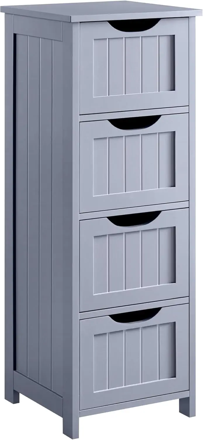Wooden Bathroom Floor Cabinet with 4 Drawers, Slim Storage Organizer for Living Room, Hallway, Gray
Wooden Bathroom Floor Cabinet with 4 Drawers, Slim Storage Organizer for Living Room, Hallway, Gray