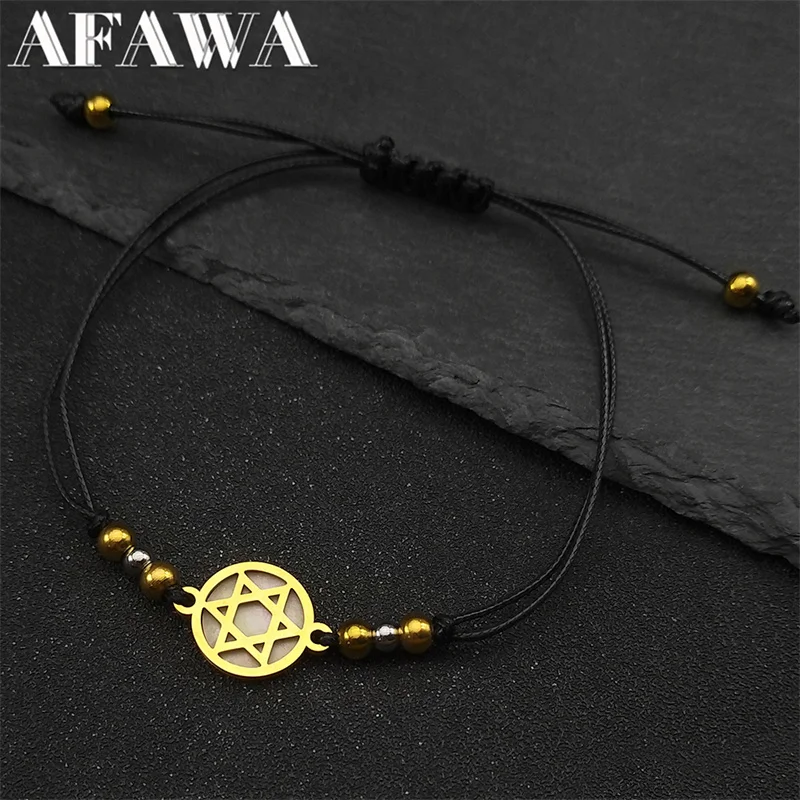 Star Of David Shell Baided Rope Bracelet for Women Men Stainless Steel Gold Silver Color Hand Woven Adjustable Bangle Jewelry
Star Of David Shell Baided Rope Bracelet for Women Men Stainless Steel Gold Silver Color Hand Woven Adjustable Bangle Jewelry