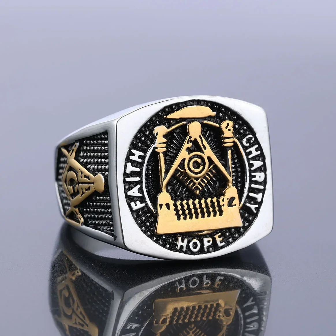 Модные властные мужские и женские кольца из нержавеющей стали AG Freemason Размер 7-15
Модные властные мужские и женские кольца из нержавеющей стали AG Freemason Размер 7-15