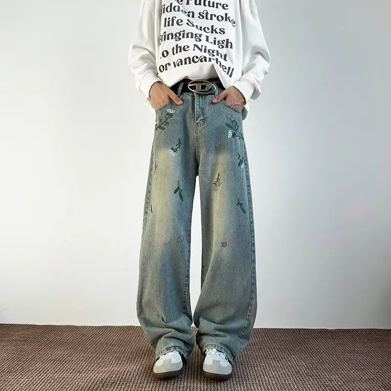 Loose Straight Leg Jeans Embroidered Floral Washed Spring 2025 Casual Trousers for Men Versatile Autumn 19 Casual Polyester F...
Loose Straight Leg Jeans Embroidered Floral Washed Spring 2025 Casual Trousers for Men Versatile Autumn 19 Casual Polyester F...