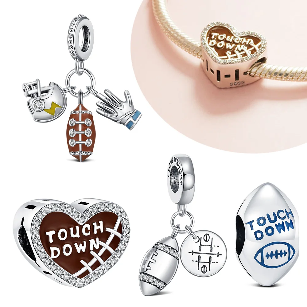 Sports Series 925 Sterling Silver Charms Rugby Pendant Beads fit Original Bracelet Necklace DIY Jewelry Making Anniversary Gifts
Sports Series 925 Sterling Silver Charms Rugby Pendant Beads fit Original Bracelet Necklace DIY Jewelry Making Anniversary Gifts