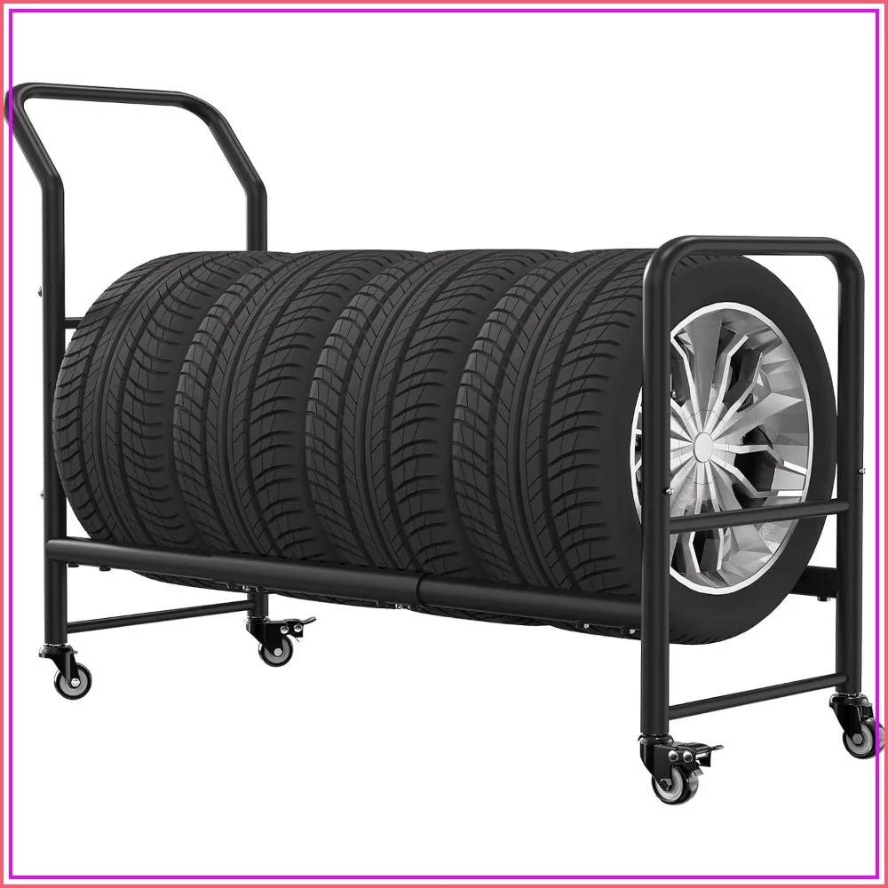2-in-1 Metal Tire Storage & Transport Cart, 43.3x34x13.7 Inch Heavy Duty, 4 Wheels, for Garage & Shop
2-in-1 Metal Tire Storage & Transport Cart, 43.3x34x13.7 Inch Heavy Duty, 4 Wheels, for Garage & Shop