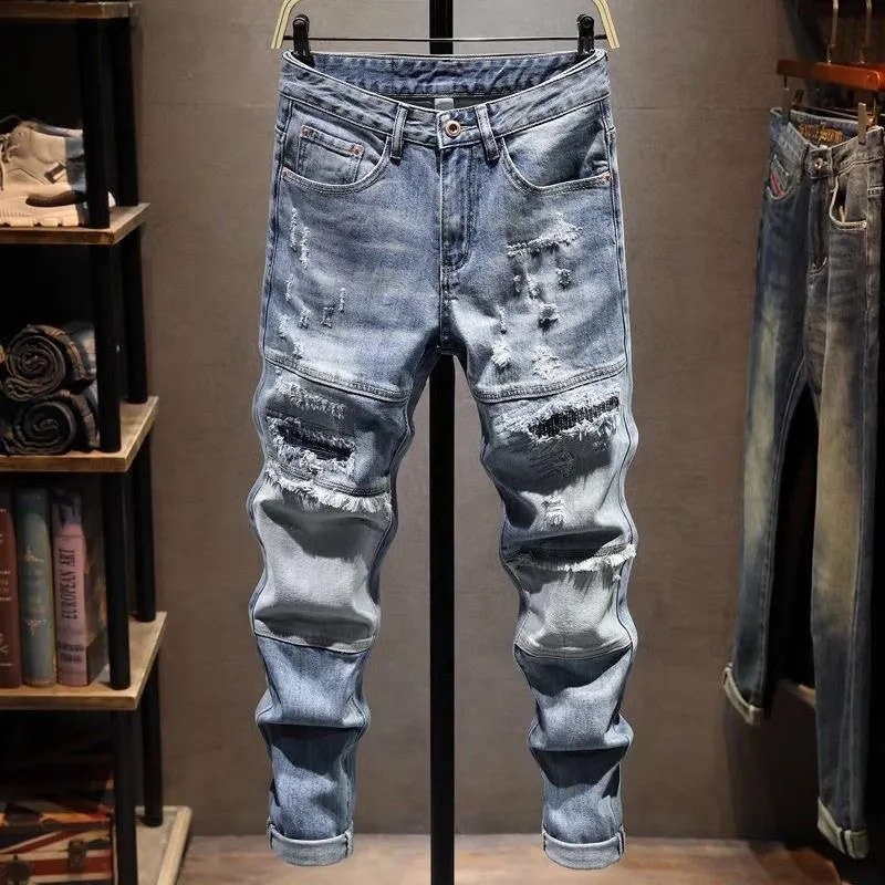 Summer New Fashion Solid Color Straight Tube Ripped Sports Denim Pants Men's Casual Slim Comfortable High Quality Stretch Jeans
Summer New Fashion Solid Color Straight Tube Ripped Sports Denim Pants Men's Casual Slim Comfortable High Quality Stretch Jeans