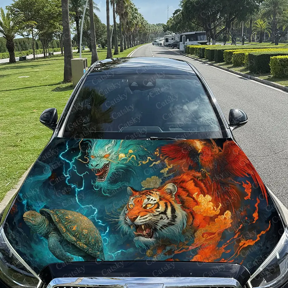 Four Divine Beasts Gathered Print Car Vinyl Wrap, PVC Material Waterproof Car Hood Sticker, Self-Adhesive Scratch-Resistant Stic
Four Divine Beasts Gathered Print Car Vinyl Wrap, PVC Material Waterproof Car Hood Sticker, Self-Adhesive Scratch-Resistant Stic