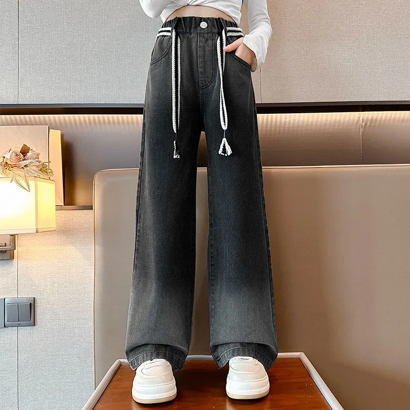 Kids Child Y2K Vintage Distressed Black Jeans For Tween Girl Fashion Harajuku Gradient Color High Street Denim Drawstring Pants
Kids Child Y2K Vintage Distressed Black Jeans For Tween Girl Fashion Harajuku Gradient Color High Street Denim Drawstring Pants