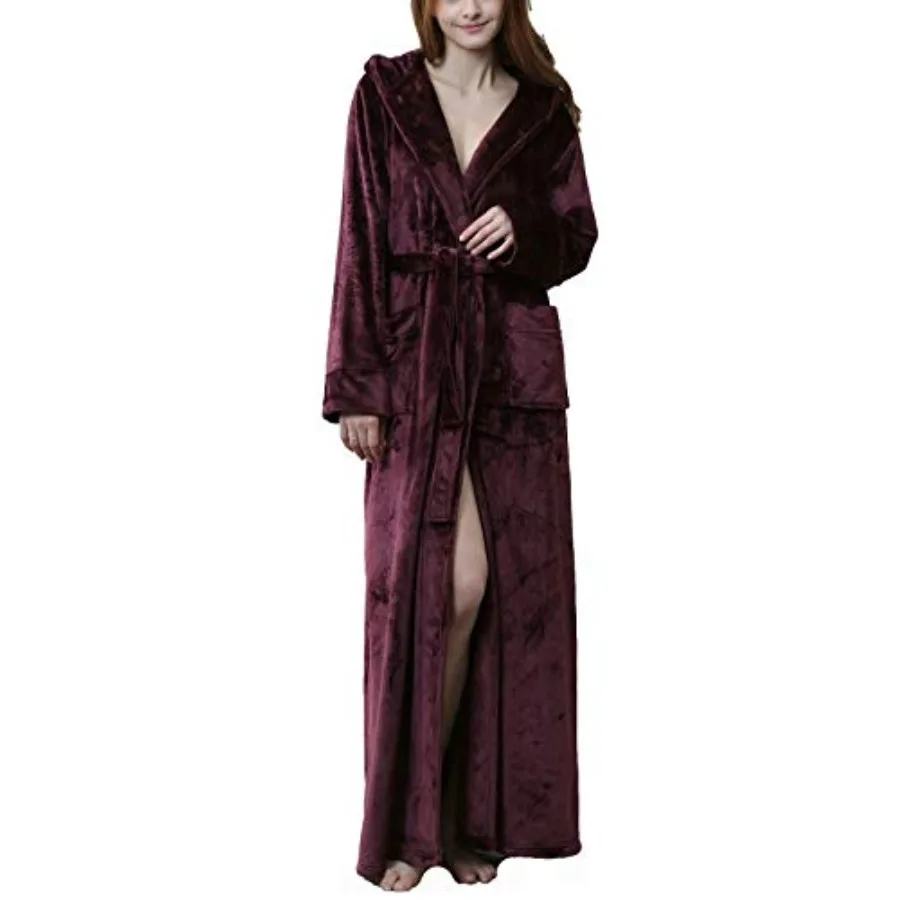 Flygo Womens Fuzzy Plush Long Hooded Robe Full Length Flannel Fleece Bathrobe Warm Housecoat
Flygo Womens Fuzzy Plush Long Hooded Robe Full Length Flannel Fleece Bathrobe Warm Housecoat